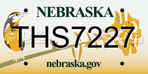 THS7227 Nebraska License Plate