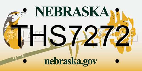 THS7272 Nebraska License Plate
