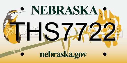 THS7722 Nebraska License Plate