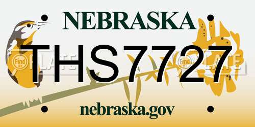 THS7727 Nebraska License Plate