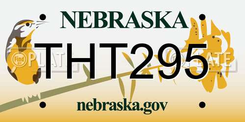 THT295 Nebraska License Plate