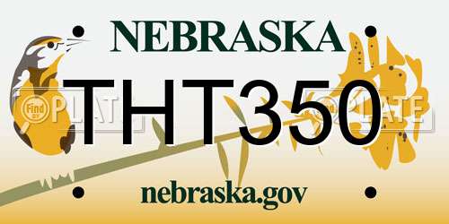 THT350 Nebraska License Plate