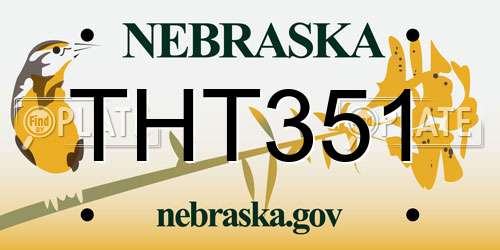 THT351 Nebraska License Plate