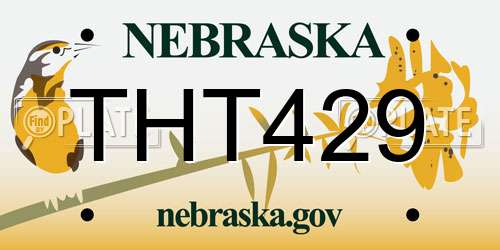 THT429 Nebraska License Plate