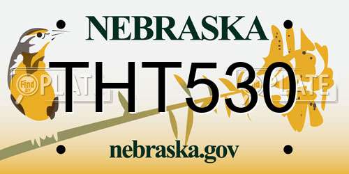 THT530 Nebraska License Plate