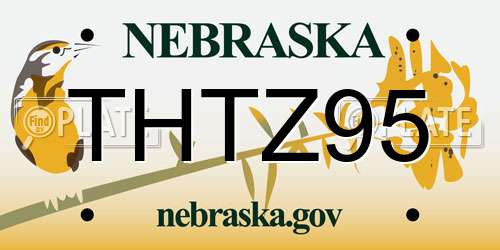THTZ95 Nebraska License Plate