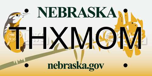 THXMOM Nebraska License Plate