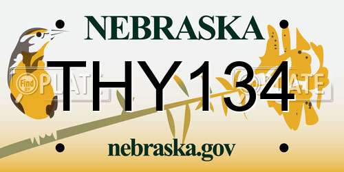 THY134 Nebraska License Plate