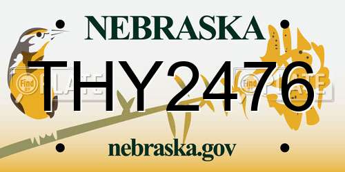 THY2476 Nebraska License Plate