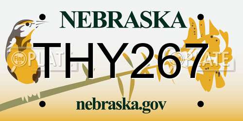 THY267 Nebraska License Plate
