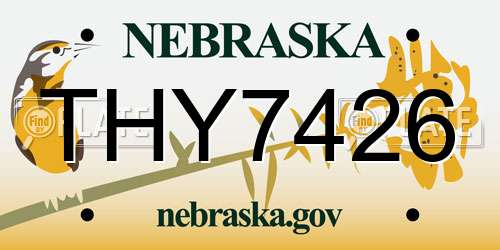 THY7426 Nebraska License Plate