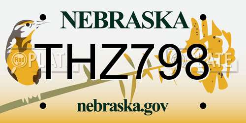 THZ798 Nebraska License Plate