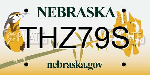 THZ79S Nebraska License Plate