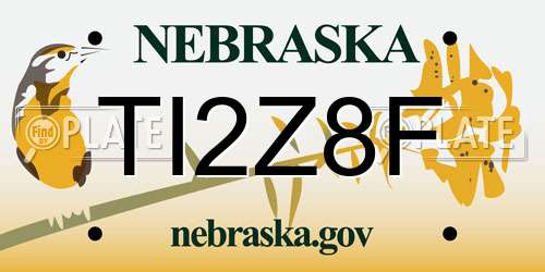 TI2Z8F Nebraska License Plate
