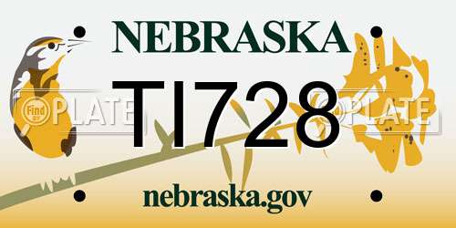 TI728 Nebraska License Plate