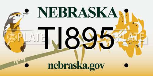 TI895 Nebraska License Plate