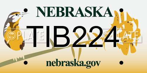 TIB224 Nebraska License Plate