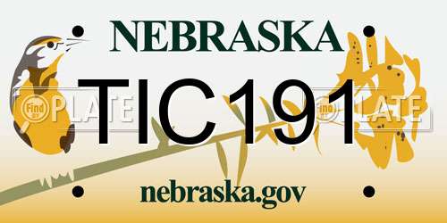 TIC191 Nebraska License Plate