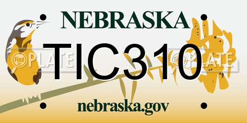 TIC310 Nebraska License Plate
