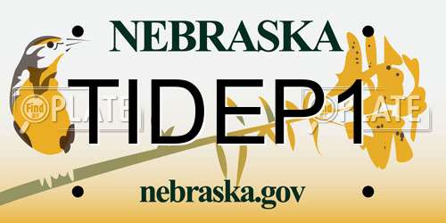 TIDEP1 Nebraska License Plate