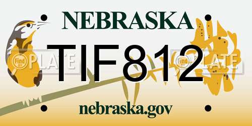 TIF812 Nebraska License Plate