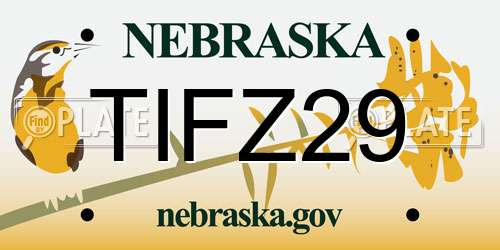 TIFZ29 Nebraska License Plate