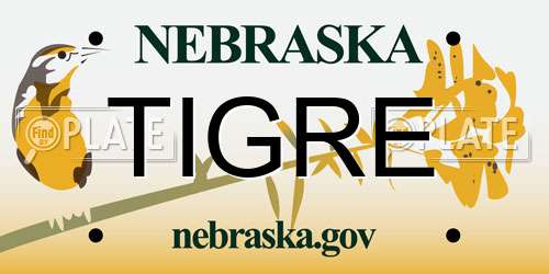 TIGRE Nebraska License Plate
