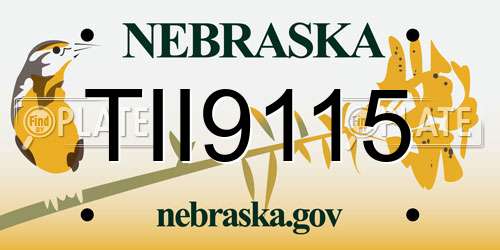 TII9115 Nebraska License Plate