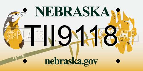 TII9118 Nebraska License Plate