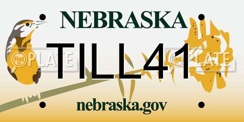 TILL41 Nebraska License Plate