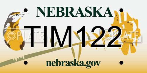TIM122 Nebraska License Plate
