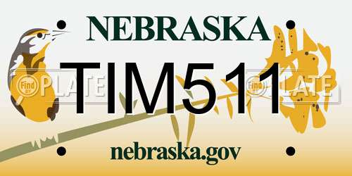 TIM511 Nebraska License Plate