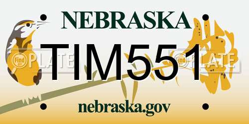 TIM551 Nebraska License Plate