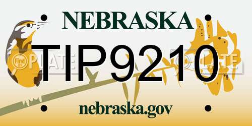 TIP9210 Nebraska License Plate