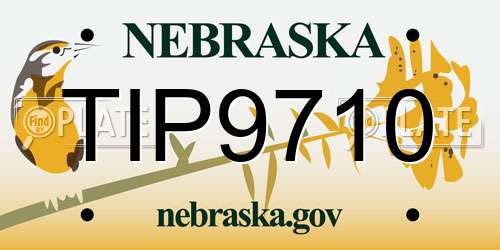 TIP9710 Nebraska License Plate