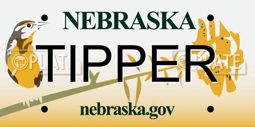 TIPPER Nebraska License Plate