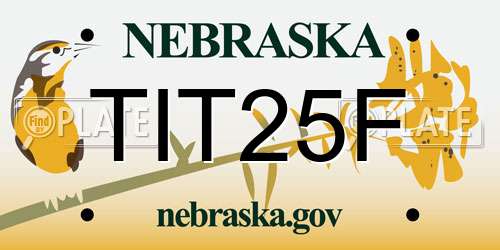TIT25F Nebraska License Plate
