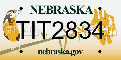 TIT2834 Nebraska License Plate