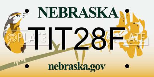 TIT28F Nebraska License Plate