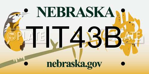 TIT43B Nebraska License Plate