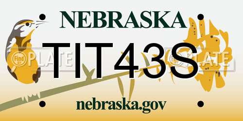 TIT43S Nebraska License Plate