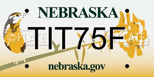 TIT75F Nebraska License Plate