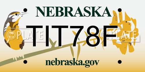 TIT78F Nebraska License Plate