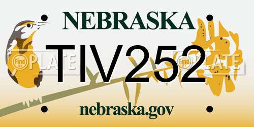 TIV252 Nebraska License Plate