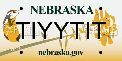 TIYYTIT Nebraska License Plate