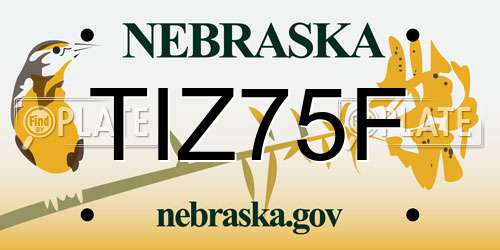 TIZ75F Nebraska License Plate