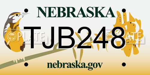 TJB248 Nebraska License Plate