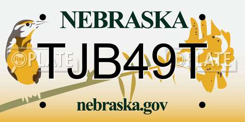 TJB49T Nebraska License Plate