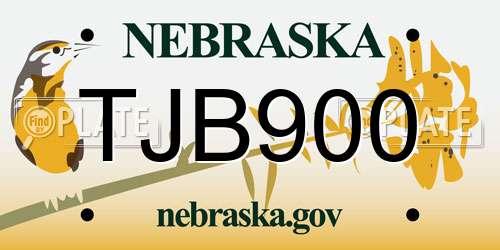 TJB900 Nebraska License Plate