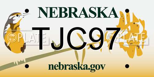 TJC97 Nebraska License Plate